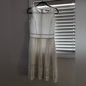 White Lacey Crochet dress, some cutout illusion on the waist